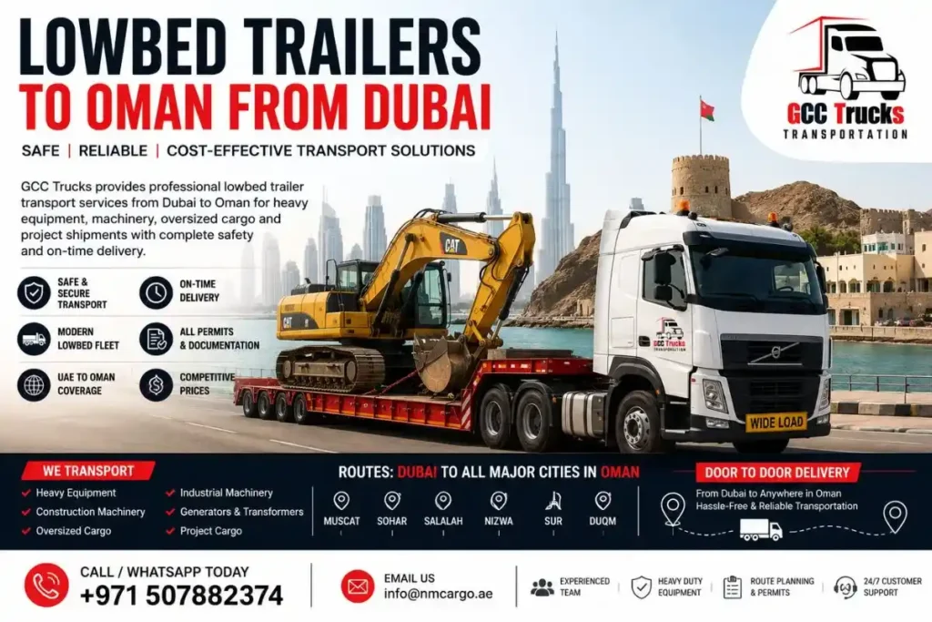 Lowbed Trailers to Oman from Dubai