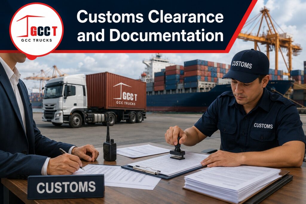 Customs clearance at the shipping port