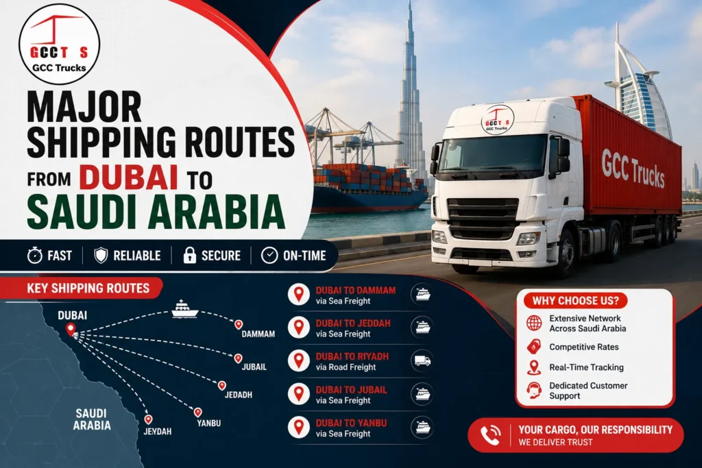 Major Shipping Routes from Dubai to Saudi Arabia