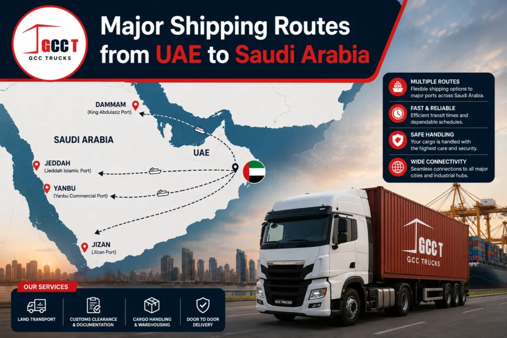 Major Shipping Routes from UAE to Saudi Arabia