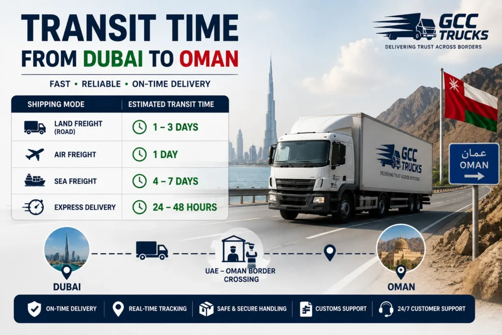 Transit Time From Dubai to Oman